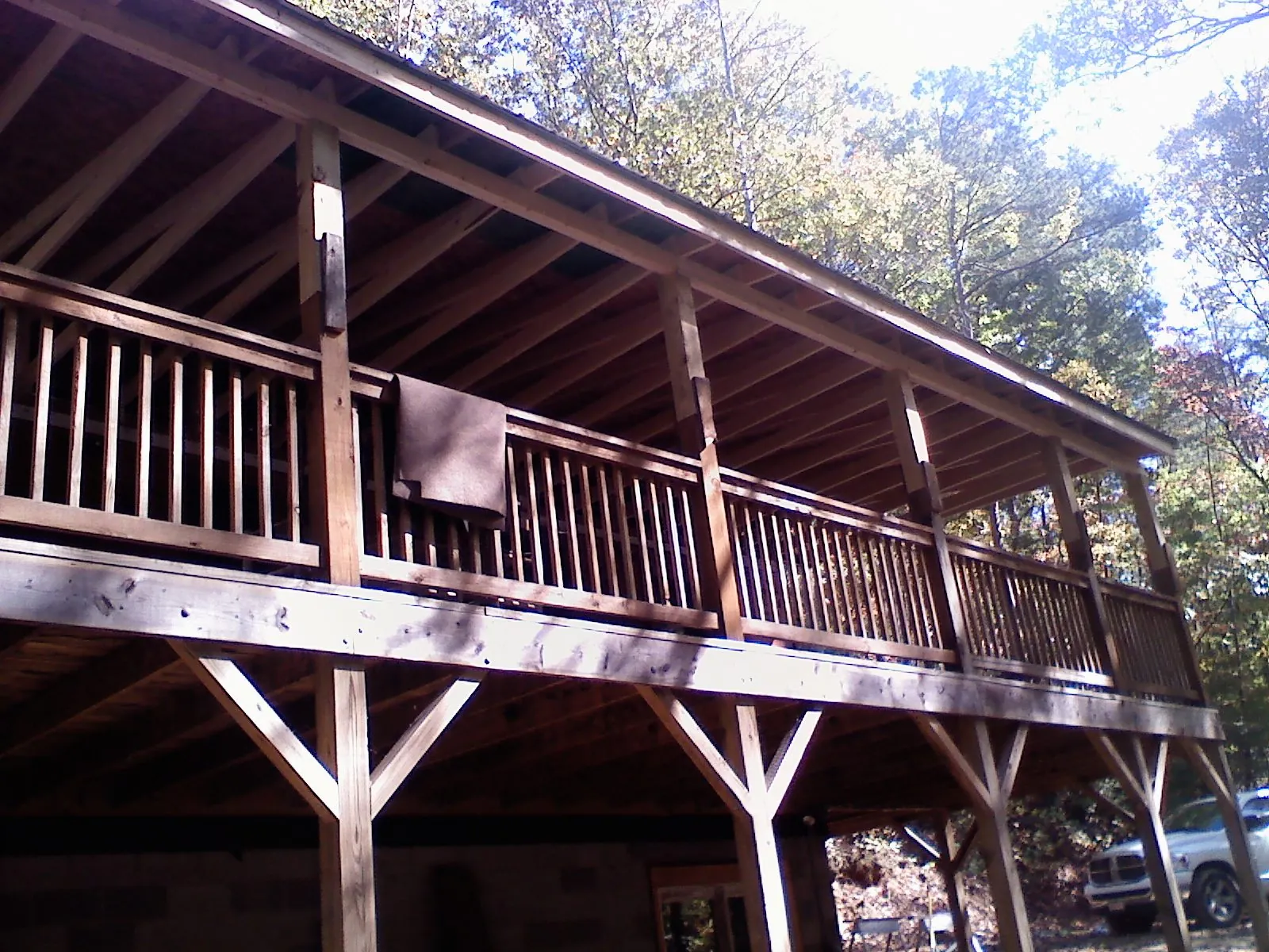 Timber framing under a new elevated porch and deck — Roof Leak Repair in Middle Grove by Roofing Brothers